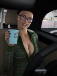 breasts car drink glasses sydgrl3d