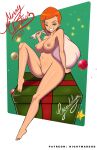 1girl 2021 ben_10 big_breasts breasts cartoon_network christmas gwen_tennyson navel nightmare_hdraw nipples nude pussy tagme