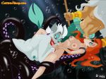 cartoonvalley.com disney helg_(artist) king_triton princess_ariel tentacle the_little_mermaid trident ursula watermark web_address web_address_without_path witch