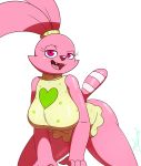 <3 1girl 2017 absurd_res aged_up anthro bedroom_eyes big_breasts bottomless breasts cartoon_network chowder_(series) clothed clothing fur half-closed_eyes high_res looking_at_viewer miso_souperstar narrowed_eyes open_mouth panini panini_(chowder) pink_body pink_fur seductive simple_background smile white_background