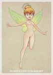 1girl armpits arms_out blonde_hair breasts disney fairy_wings female_only hairless_pussy looking_at_viewer mybadbunny nude peter_pan pointy_ears pussy small_breasts tinker_bell wings