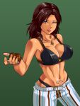 1girl alluring blue_eyes bra brown_hair female_abs katarina_alves namco panties pants tattoo tekken tekken_7 きりまん