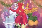 1girl 2018 aged_up anthro apple_bloom_(mlp) armwear ass blush butt_focus christmas closed_eyes clothed clothing cutie_mark_crusaders_(mlp) digital_media_(artwork) dock draltruist equine feathered_wings feathers friendship_is_magic furry group hair hair_bow hair_ribbon high_res holidays horn legwear long_hair mammal my_little_pony pegasus rear_view ribbons scootaloo_(mlp) sweetie_belle_(mlp) unicorn wings