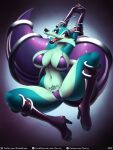 alien_girl big_ass big_breasts bikini blue_fur blue_skin don_ko platform_shoes puffy_tail scratazon squirrel