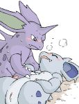  couple furry lowres nidoking nidoqueen nidorina nidorino no_humans penis pokemon white_background 