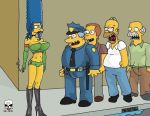 chief_wiggum erection_under_clothes homer_simpson marge_simpson prostitution the_fear the_simpsons yellow_skin