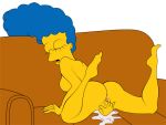 fingering_pussy gif marge_simpson masturbation on_couch the_simpsons vaginal_juices yellow_skin