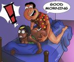 2012 ass bed bedroom crossover cum cum_inside dark-skinned_female dark_skin family_guy glenn_quagmire interracial kogeikun roberta_tubbs sex shocked the_cleveland_show