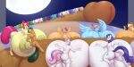  1girl apple_bloom_(mlp) applejack_(mlp) badgerben coral_leaf_(oc) cutie_mark_crusaders_(mlp) fan gigantic_penis hyper_penis hyperstorm_h my_little_pony original rainbow_dash_(mlp) scootaloo_(mlp) sweetie_belle_(mlp) 