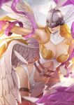  1girl alluring angel angel_wings angewomon breasts clothed covered_eyes digimon female_only magion02 solo_female 