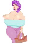 gigantic_ass gigantic_breasts green_eyes hourglass_figure my_little_pony purple_hair spoiled_rich_(mlp) sundown