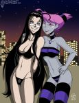  2013 2_girls 2girls big_breasts bikini breasts callmepo color colored crossover dc_comics female_only hellsing jinx multiple_girls pinupsushi rip_van_winkle stardragon77 swimsuit teen_titans 