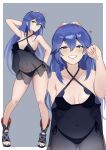  1girl 1girl 1girl alternate_costume blue_bikini blue_eyes blue_hair blue_swimsuit female_only fire_emblem fire_emblem_awakening fire_emblem_heroes lucina lucina_(fire_emblem) lucina_(summer)_(fire_emblem) medium_breasts nintendo official_alternate_costume swimsuit zet 