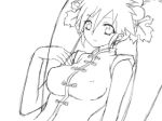 animated animated_gif artist_request breast_expansion breasts character_request china_dress chinese_clothes copyright_request dress female gif long_hair lowres monochrome qvga source_request surprised