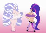 2_girls annon gigantic_ass gigantic_breasts hourglass_figure mother_&_daughter my_little_pony purple_hair twilight_sparkle twilight_velvet white_hair