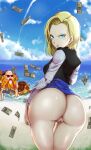  aboart00 android_18 ass bottomless dragon_ball_z lazuli lazuli_(dragon_ball_z) master_roshi money pussy 