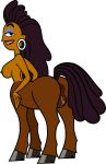  1girl animal_genitalia anne_maria anne_maria_(tdi) anus centaur dark-skinned_female ellissummer female_only furry horse_girl looking_back pussy topless topless_female total_drama_island transparent_background 