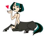  black_eyes black_hair breasts bryant-tdfan cartoon_network centaur dyed_hair ellissummer goth green_hair gwen_(tdi) hourglass_figure pale-skinned_female thick_ass thick_legs thick_thighs total_drama total_drama_island two_tone_hair 