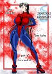  1girl alternate_breast_size big_breasts black_hair bodysuit breasts brunhild_(shuumatsu_no_valkyrie) cosplay ikarikai_lovemist impossible_clothes leotard long_hair shuumatsu_no_valkyrie spider-man spider-man_(series) 