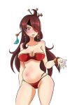  1girl ass beidou_(genshin_impact) big_ass big_breasts bikini blush breasts genshin_impact hips inkrait_(artist) looking_at_viewer navel pregnancy_test pregnant thick_thighs thighs wide_hips 