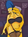 bra cartoon_milf cheating_wife fingering_pussy hand_in_panties huge_breasts imminent_sex jona818 marge_simpson moe_szyslak panties stockings the_simpsons thighs