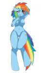 2011 anthro blue_body blue_fur blush breasts cutie_mark equid equine female friendship_is_magic hasbro horse markings my_little_pony nude pegasus pink_eyes pony pussy rainbow_dash rainbow_dash_(mlp) rainbow_hair rainbow_mane rainbow_tail red_eyes rule_34 sssonic2 standing tail wide_hips wink