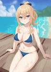 1girl alluring bare_legs beach big_breasts bikini genshin_impact jean_gunnhildr ocean port ushimizu