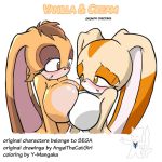  angelthecatgirl anthro big_breasts blush boob_squish breast_squish breasts breasts_frottage brown_eyes cream_the_rabbit daughter female furry lagomorph milf mother parent plain_background rabbit sega sonic_(series) vanilla_the_rabbit white_background young 