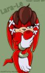  2007 akito_yagami archie_comics breast_grab breasts covering covering_self echidna female furry lara-le nipples nude red_body red_nipples sega solo sonic_(series) sonic_team tsunami_satoshi wide_hips 