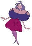 disney gigantic_breasts madam_mim mevb milf purple_dress purple_hair sexy sexy_ass sexy_breasts the_sword_in_the_stone