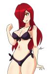  1girl ass big_ass big_breasts bikini breasts erin_fitzgerald hair_over_one_eye hips huge_breasts inkrait_(artist) lab_zero_games long_hair navel parasoul_(skullgirls) red_hair skullgirls thick_thighs thighs vaginal wide_hips yellow_eyes 