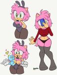 amy_rose bunnysuit chao furry nipples pepamintop pink_fur pink_hair sega sonic_the_hedgehog_(series) stockings tagme