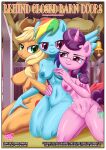 applejack applejack_(mlp) bbmbbf behind_closed_barn_doors_(comic) comic cover_page equestria_untamed friendship_is_magic furry hasbro my_little_pony palcomix rainbow_dash rainbow_dash_(mlp) sugar_belle sugar_belle_(mlp)