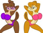 20th_century_fox 2_girls akatsukishiranui-fox alluring alvin_and_the_chipmunks alvin_and_the_chipmunks_the_squeakquel anthro big_breasts bikini brittany_and_the_chipettes brittany_miller chipettes chipmunk gagala jeanette_miller pin_up posing regency_enterprises silf sisters