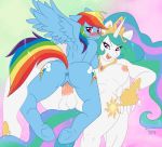 anthro anus breasts equine female friendship_is_magic furry hair horn horse my_little_pony penetration phsuke pony princess_celestia princess_celestia_(mlp) pussy rainbow_dash vaginal vaginal_penetration winged_unicorn wings