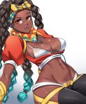 1girl 1girl 1girl big_breasts black_hair braid braided_hair breasts brown_eyes capcom clothed_female dark-skinned_female dracksart female_focus female_only high_res kimberly_jackson long_hair scarf solo_female solo_focus street_fighter street_fighter_6 streetwear tagme video_game_character video_game_franchise wide_hips