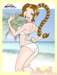 aeolus avatar:_the_last_airbender beach braided_ponytail fire_nation looking_at_viewer ty_lee winking