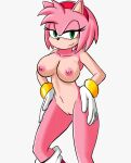 1girl absurd_res amy_rose andromorph anthro big_breasts breasts cameltoe clothing eulipotyphlan furry gloves green_eyes hair hands_on_hips handwear hedgehog high_res intersex legwear mammal nipples nude pink_body pink_hair sega shaved_pussy sodaska sonic_the_hedgehog_(series) tights wide_hips