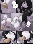 anus ass black_hair blue_eyes comic cum fellatio fisk_black_(jay_naylor) furry hair jay_naylor kneeling oral penis pussy pussy_juice the_honeypot_(jay_naylor_comic) veronika_rogova_(jay_naylor)