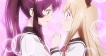 2girls blush eye_contact female multiple_girls screencap sugiura_ayano toshinou_kyouko yuri yuru_yuri