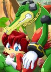  archie_comics bbmbbf fiona_fox mobius_unleashed palcomix sega sonic_(series) sonic_the_hedgehog_(series) vector_the_crocodile 