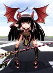  bent_over boots breasts demon_wings fangs gate_-_jieitai_ka_no_chi_nite_kaku_tatakaeri gloves halberd horns looking_at_viewer rory_mercury runway sao_satoru tail weapon wings 