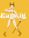  aged_up aya aya_to_majo band-aid brown_hair earwig earwig_and_the_witch erica_wigg female_abs female_focus female_only ghibli navel open_mouth small_breasts sticking_out_tongue striped_bikini studio_ghibli teeth tongue twintails yellow_bikini 