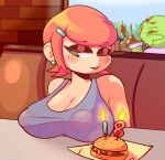 artist_request ben_10 birthday breasts burger candles cartoon_network erect_nipples gwen_tennyson nipples nipples_visible_through_clothing puffy_nipples tagme tank_top