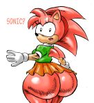  1girl amy_rose big_ass bottom_heavy classic_amy_rose clothing color dat_ass goudadunn headband huge_ass pink_fur pink_hair rosy_the_rascal sega sega sonic_the_hedgehog_(series) upskirt 