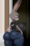 1girl 2022 anthro ass belt ber00 big_ass big_breasts breasts bubble_butt clothing dat_ass disney fat_ass female_only furry huge_ass huge_breasts judy_hopps lagomorph large_ass mammal meme police policewoman rabbit rear_view sexy sexy_ass sexy_body sexy_breasts tail thicc_french_policewoman thick_thighs wide_hips zootopia