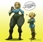  1boy 1girl ass bbw big_ass blonde_hair blush bottom_heavy breath_of_the_wild_2 bubble_butt curvaceous curvy fat_ass full_of_gas hand_on_hip hourglass_figure huge_ass hylian hyper hyper_ass imminent_sex implied_erection large_ass large_hips larger_female leggings link link_(breath_of_the_wild) long_ears long_legs male nervous nintendo pale_skin phone plump_ass pointy_ears princess_zelda round_ass sexy sexy_ass sexy_body size_difference smaller_male smelly_ass tail-blazer tall_female the_legend_of_zelda thick_ass thick_thighs thin_waist tight_clothing tight_pants voluptuous wide_hips zelda_(breath_of_the_wild) 