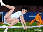  1boy 1girl ben_10 black_hair bobsan brunette clothed erection female female_human flashing hairless_pussy huge_penis human julie_yamamoto legs male no_panties no_panties_under_skirt penis pussy short_black_hair short_hair skirt tennis_court tennis_net tennis_outfit tennis_skirt tennis_uniform upskirt white_clothes white_clothing white_footwear white_outfit white_skirt wildmutt 