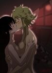  2_girls akame_(akame_ga_kill!) akame_ga_kill! black_hair blonde_hair chrrleee closed_eyes kissing leone leone_(akame_ga_kill!) nude yuri 