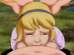 1_boy 1_girl 1boy 1girl blonde blonde_hair cartoonvalley.com closed_eyes cum deepthroat disney fellatio female helg_(artist) male male/female oral oral_sex penis_in_mouth princess_eilonwy tagme the_black_cauldron watermark web_address